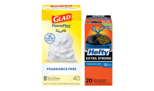 Glad or Hefty Trash Bags