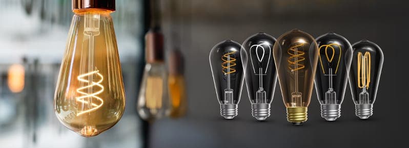 Vintage-style filament bulbs