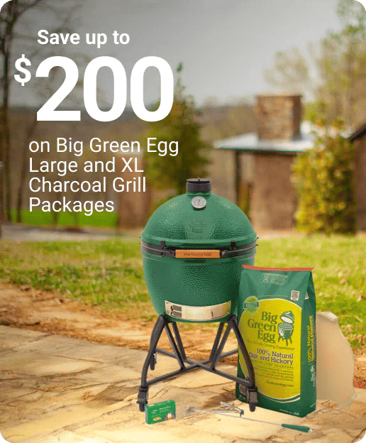 Save up to $200 on Big Green Egg Large and XL Charcoal Grill Packages