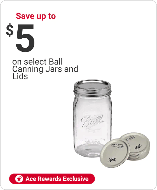Save up to $5 on select Ball Jars, Lids and Rings