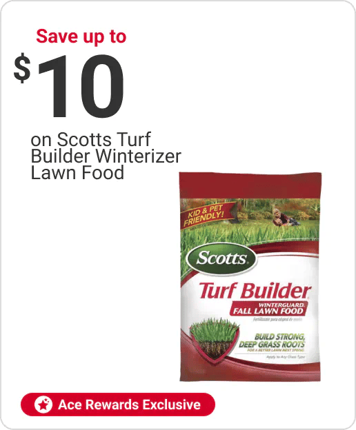 Save up to $10 on Scotts Turf Builder Winterizer Lawn Food