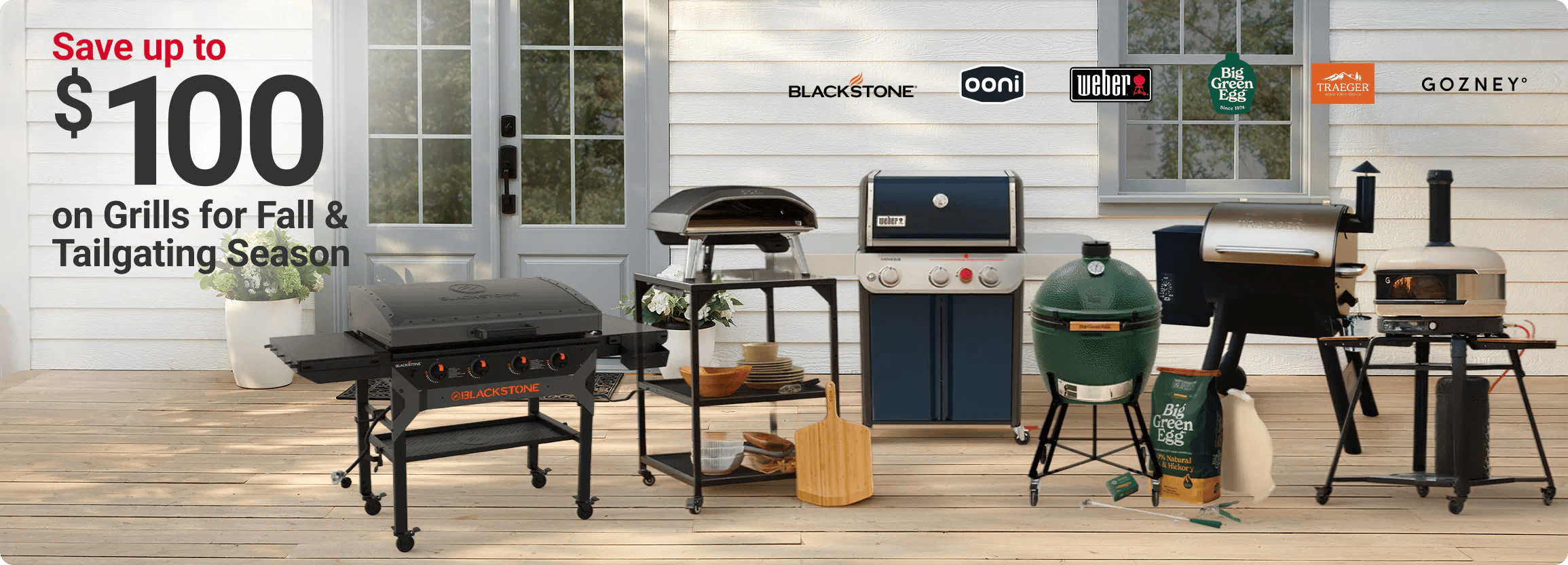 Save up to $100 on Grills for Fall & Tailgating Season