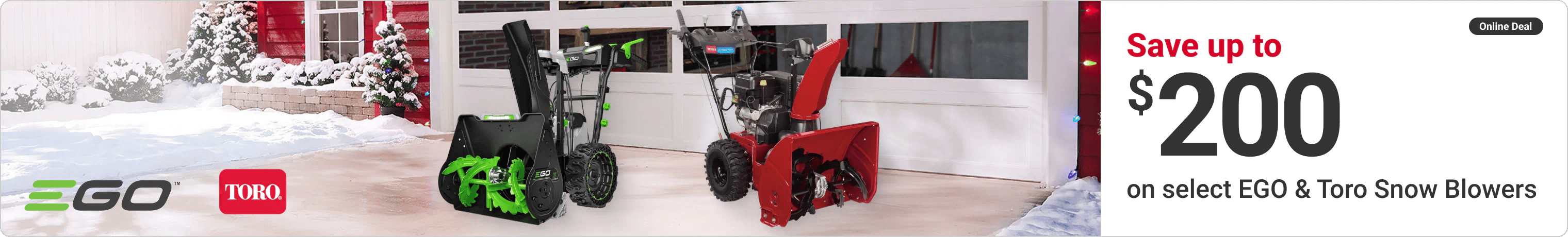 Save up to $200 on select EGO & Toro Snow Blowers