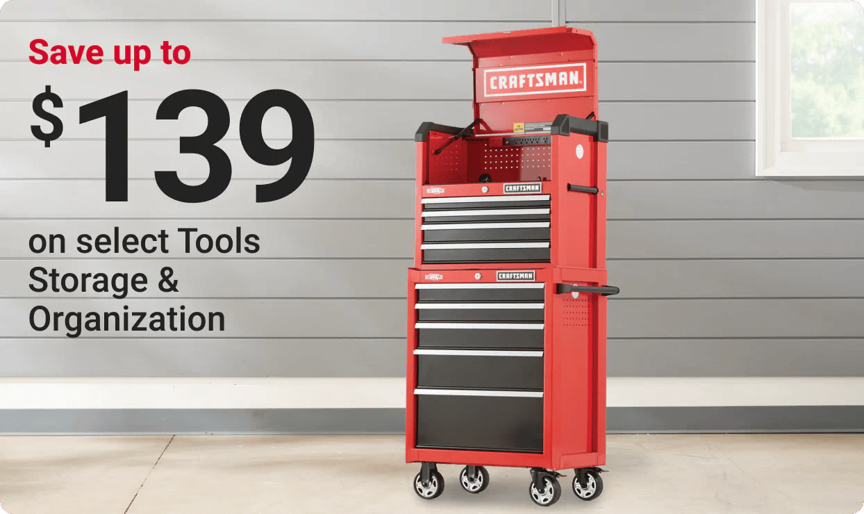 Save up to $139 on select Tools Storage & Organization