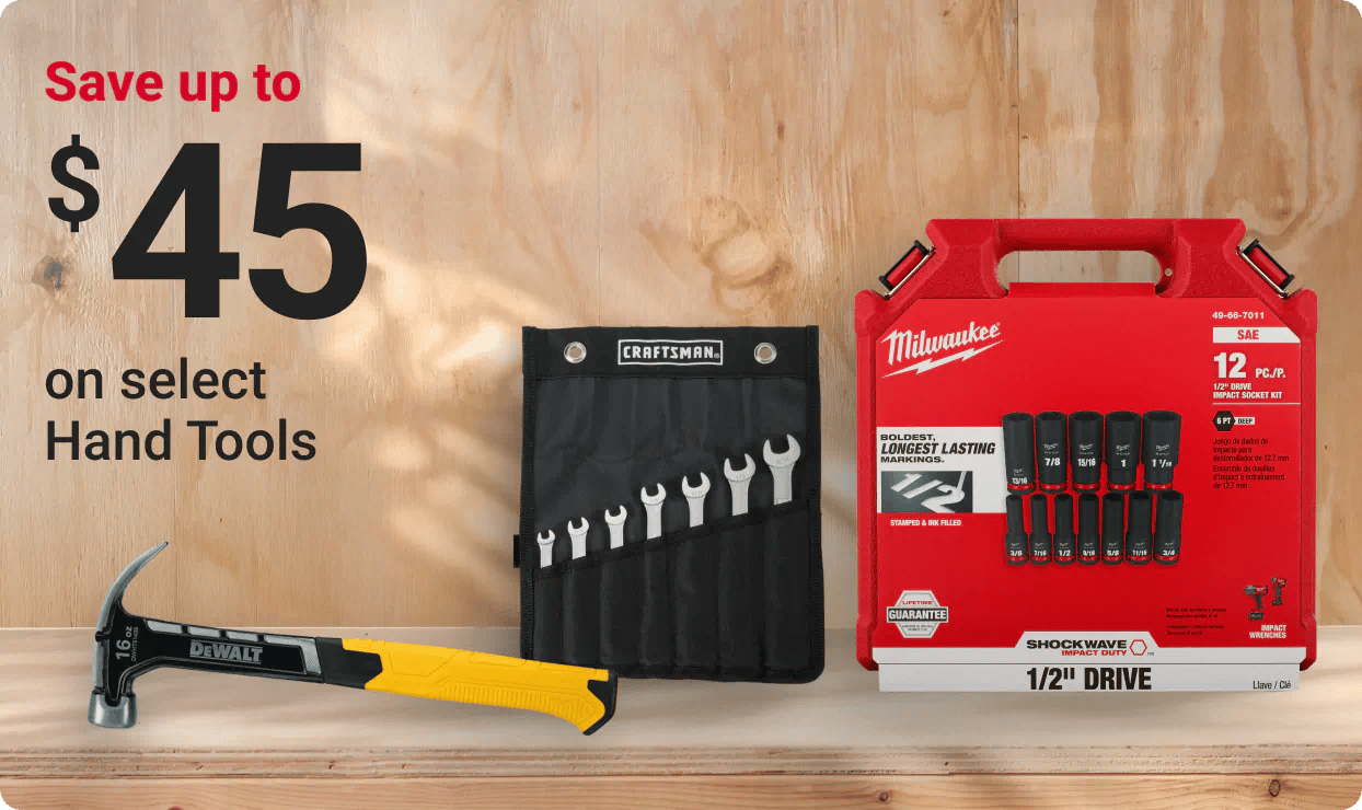 Save up to $45 on select Hand Tools