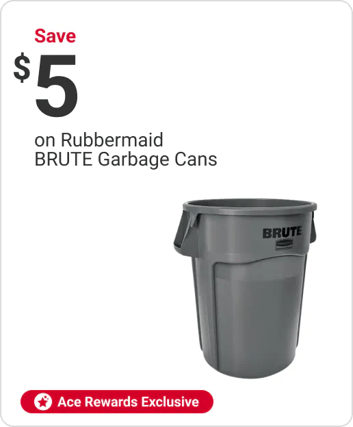 Ace Rewards Members Save $5 on Rubbermaid BRUTE Garbage Cans