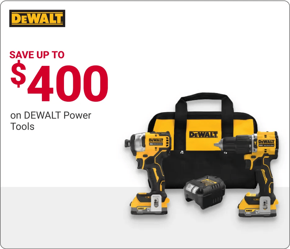 save up to $400 on DEWALT power tools