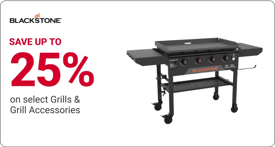 save up to 25% on select grills and grill accessories