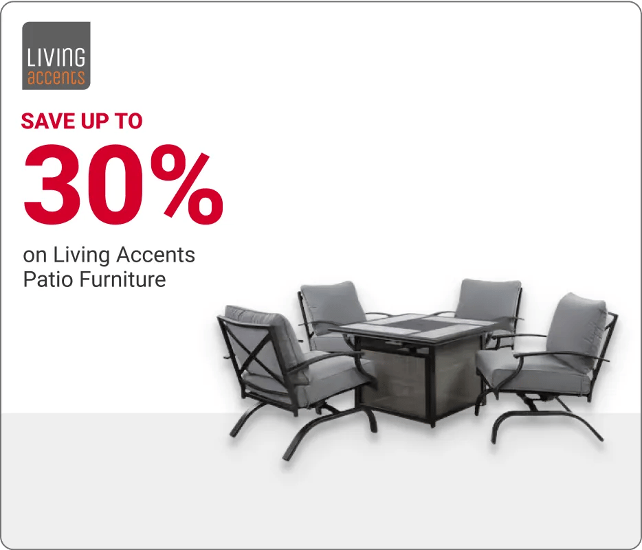 save up to 30% on living accents patio furniture