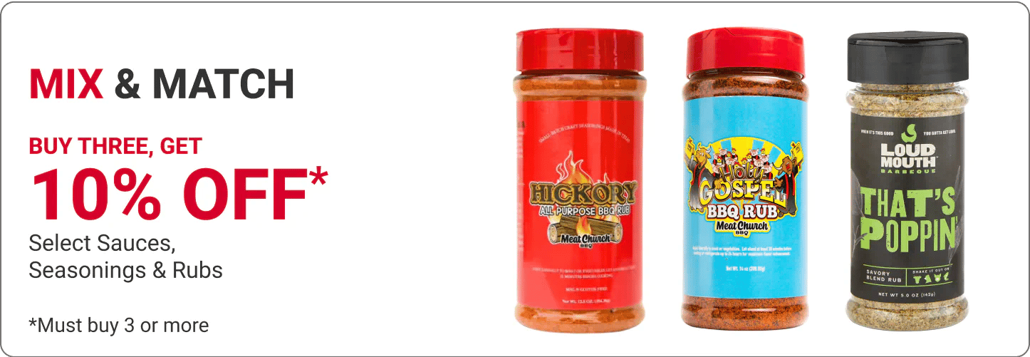 BUY THREE, GET 10% OFF* Select Sauces, Seasonings & Rubs *Must buy 3 or more