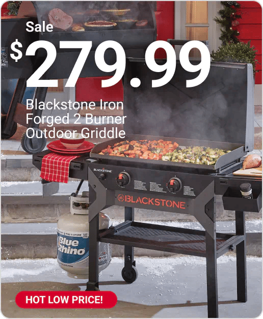 Sale $279.99 Blackstone Iron Forged 2 Burner Outdoor Griddle