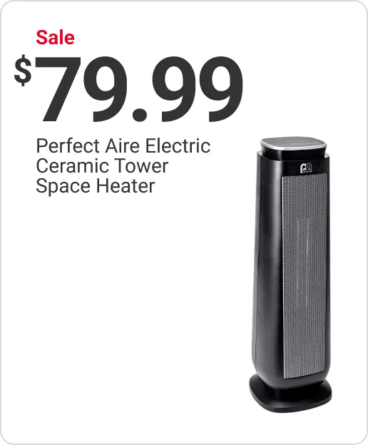 Sale $79.99 Perfect Aire Electric Ceramic Tower Space Heater