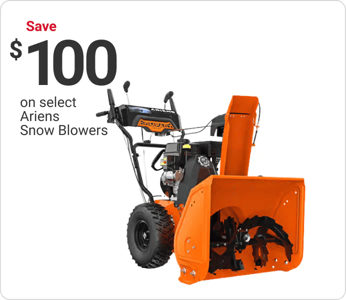 Save $100 on select Ariens Snow Blowers