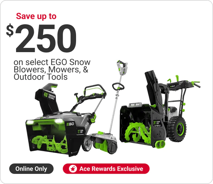 Save up to $250 on select EGO Snow Blowers, Mowers, & Outdoor Tools