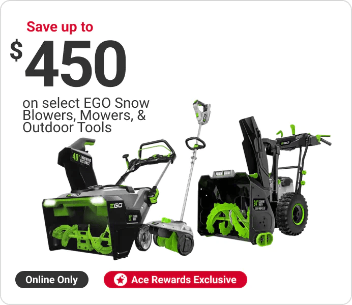 Save up to $450 on select EGO Snow Blowers, Mowers, & Outdoor Tools