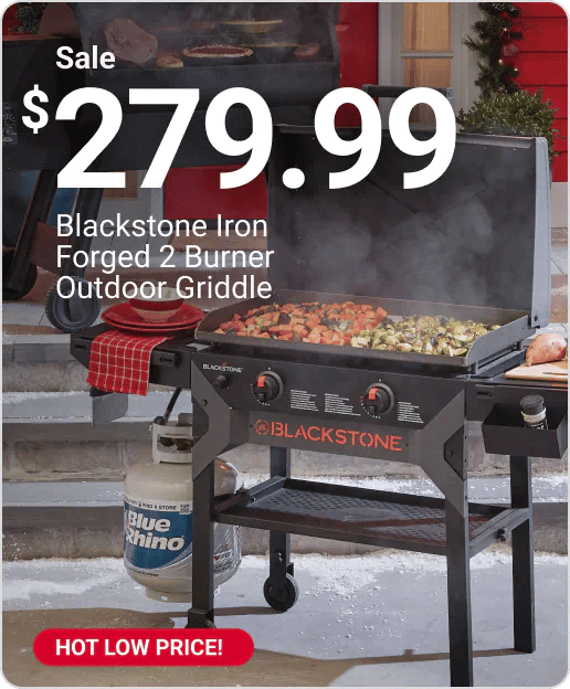 Sale $279.99 Blackstone Iron Forged 2 Burner Outdoor Griddle
