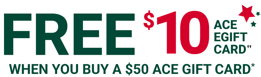 Free $10 Ace EGift Card When You Buy A $50 Ace Gift Card