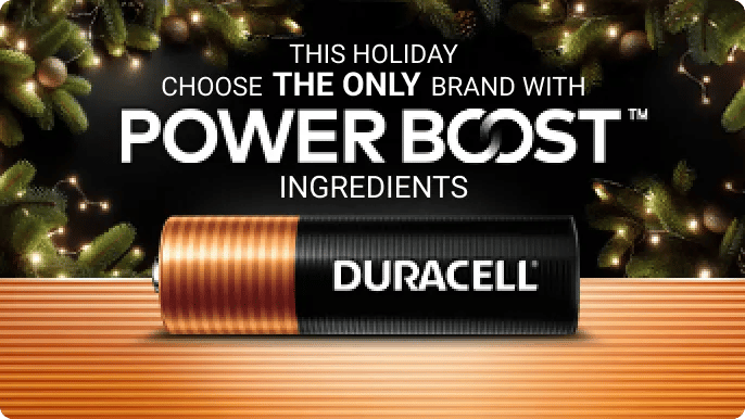 Duracell, this holiday choose the only brand with Power Boost ingredients