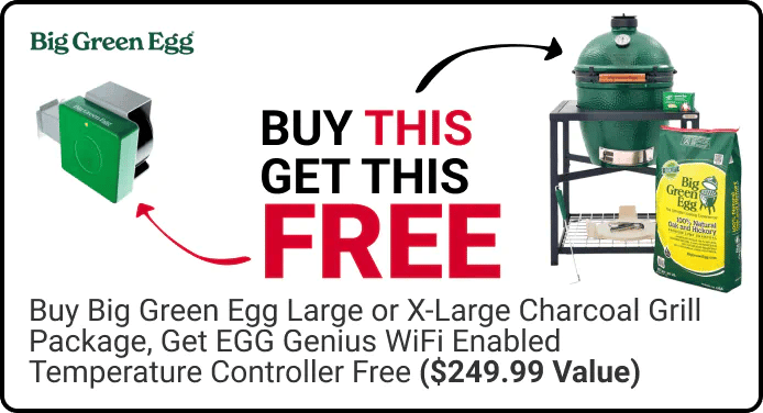 Buy Big Green Egg Large or X-Large Charcoal Grill Package, Get EGG Genius WiFi Enabled Temperature Controller Free ($249.99 Value)