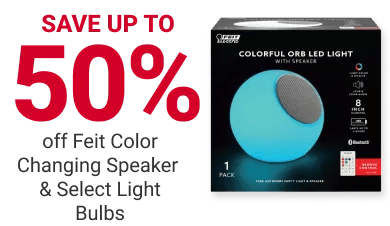 Save up to 50% on Feit Color Changing Speaker & select Light Bulbs