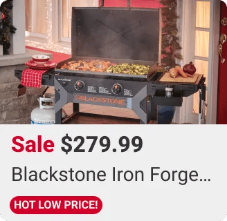 Sale $279.99 Blackstone Iron Forged 2 Burner Outdoor Griddle
