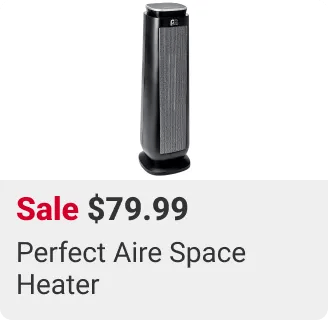 Sale $79.99 Perfect Aire Electric Ceramic Tower Space Heater