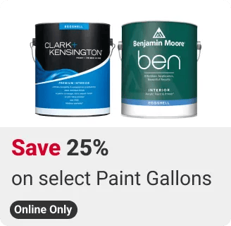 save 25% select Benjamin Moore and Clark+Kensington paint gallons