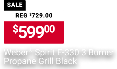 Sale - Reg. $729.00 - $599.00 - Weber Spirit E-330 3 Burner Propane Grill Black