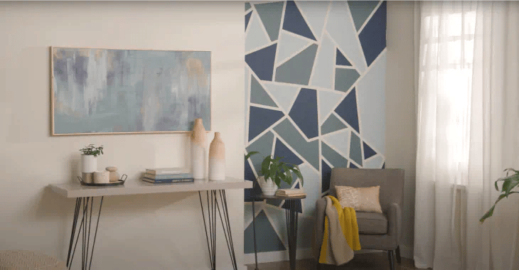 how to paint a geometric shape wall