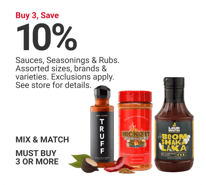 Buy 3, Save 10% - Sauces, Seasonings & Rubs