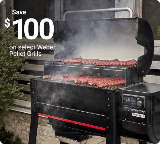 Save $100 on select Weber Pellet Grills