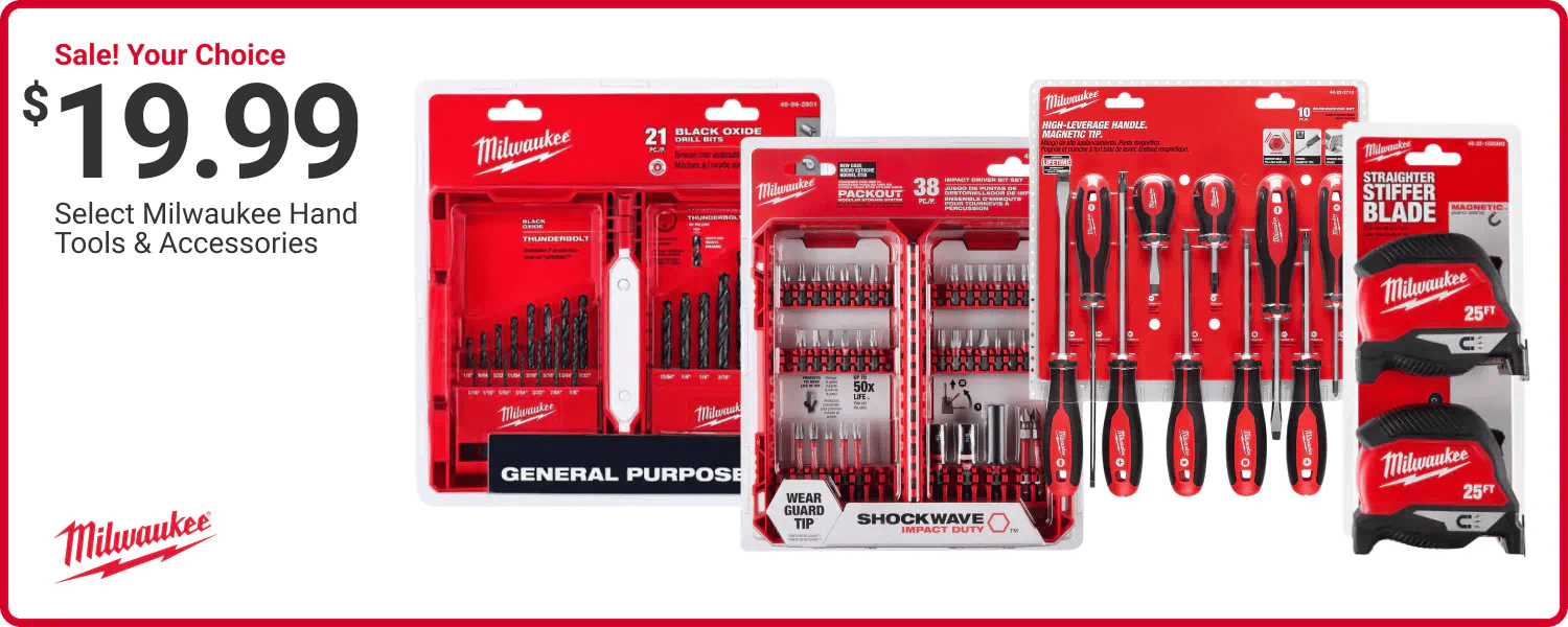 Sale! Your Choice $19.99 - Select Milwaukee Hand Tools & Accessories