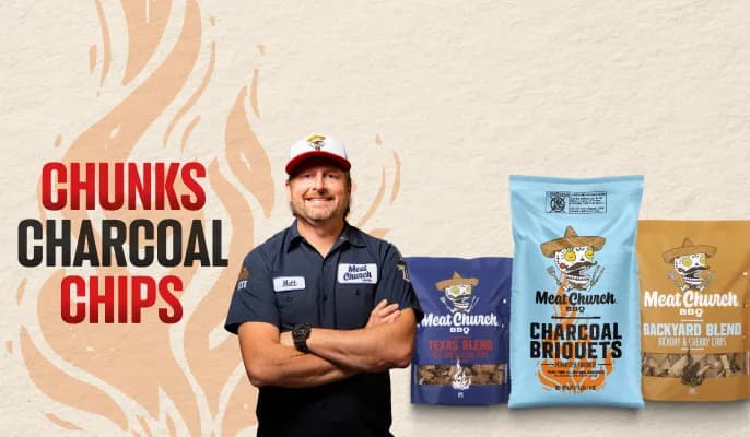 Meat Church BBQ - Chunks, Charcoals, Chips