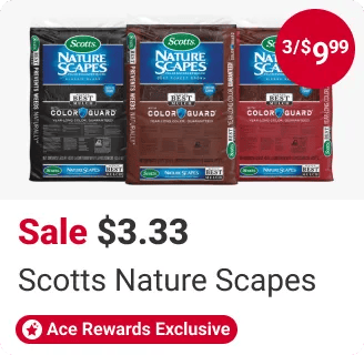 Ace Rewards Exclusive Sale 3/$9.99 Scotts Nature Scapes Color Enhanced Mulch