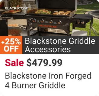 Sale $479.99 Blackstone Iron Forged 4 Burner Outdoor Griddle, +25% off blackstone griddle accessories