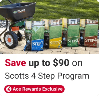 Ace Rewards Members save up to $90 on Scotts 4 Step Annual Program
