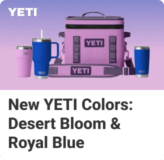 new YETI colors, desert bloom and royal blue