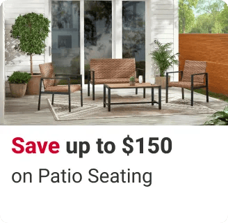 save up to $150 on patio seating