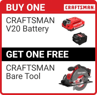 Buy OneCraftsman V20 battery, get one free Craftsman bare tool