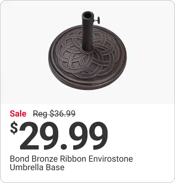 Bond Bronze Ribbon Envirostone Umbrella Base - Sale for $29.99, reg. $36.99