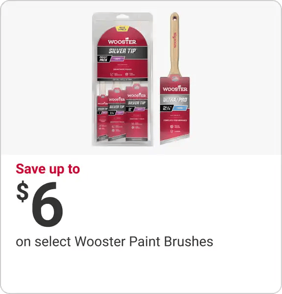 Save $6 on select Wooster Paint Brushes