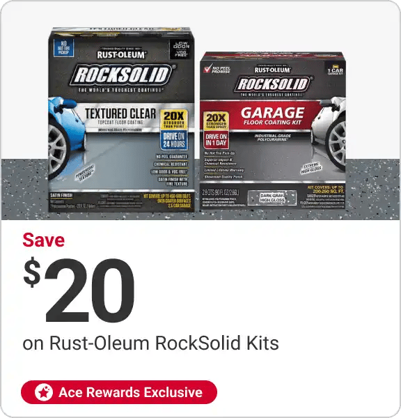 Ace Rewards Members Save $20 Rust-Oleum RockSolid Kits