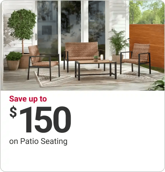 Save up to $150 on Patio Seating