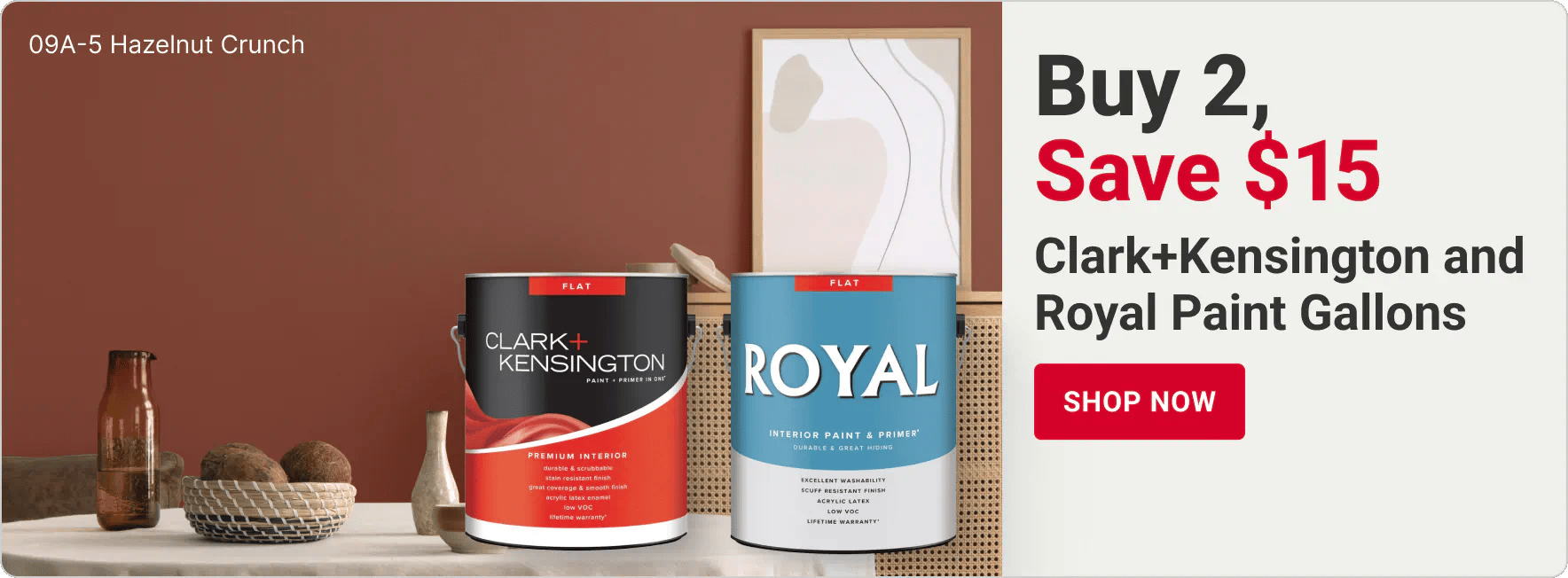 Buy 2, Save $15 Clark+Kensington and Royal Paint Gallons