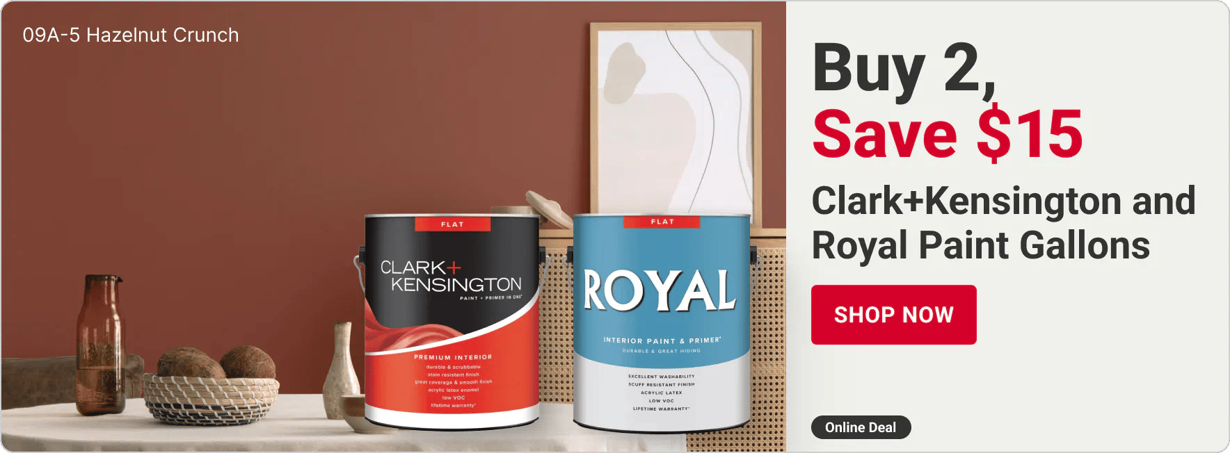 Buy 2, Save $15 Clark+Kensington and Royal Paint Gallons