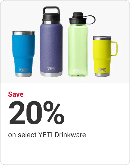 Save 20% on select YETI Drinkware