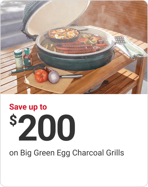 Save up to $200 on Big Green Egg Charcoal Grills