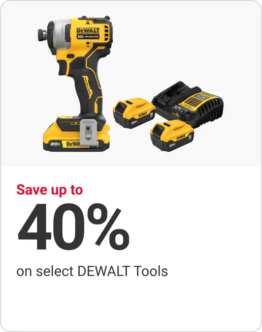 Save up to 40% on select DEWALT Tools
