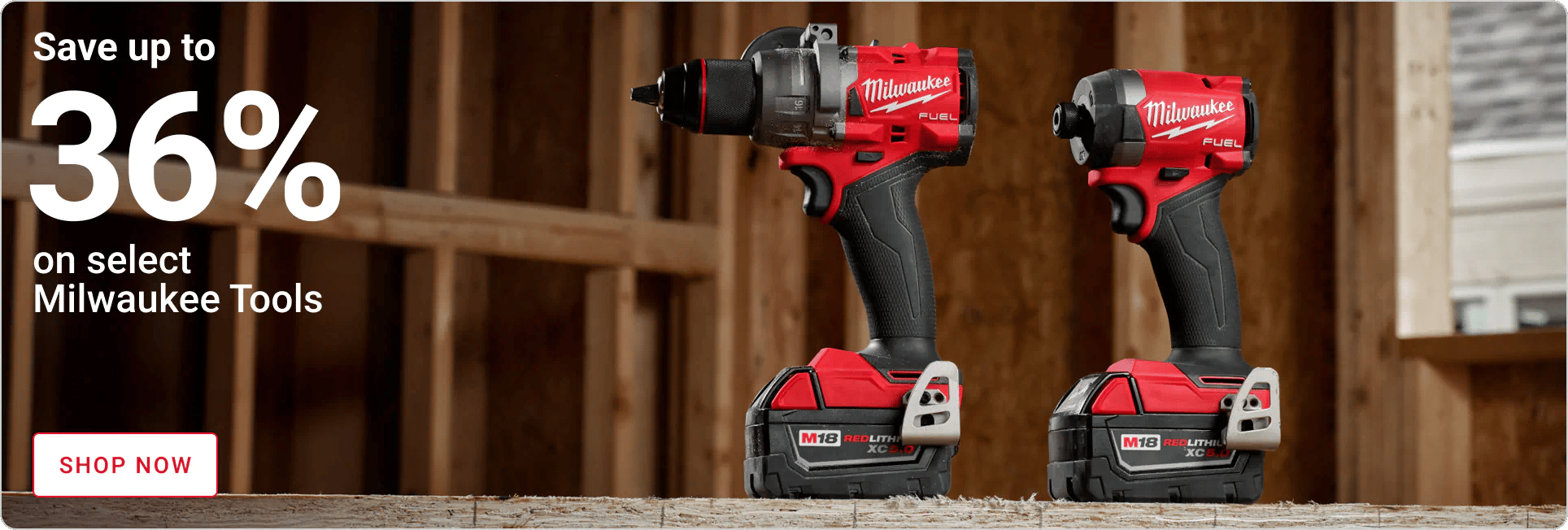 Save up to 36% on select Milwaukee Tools