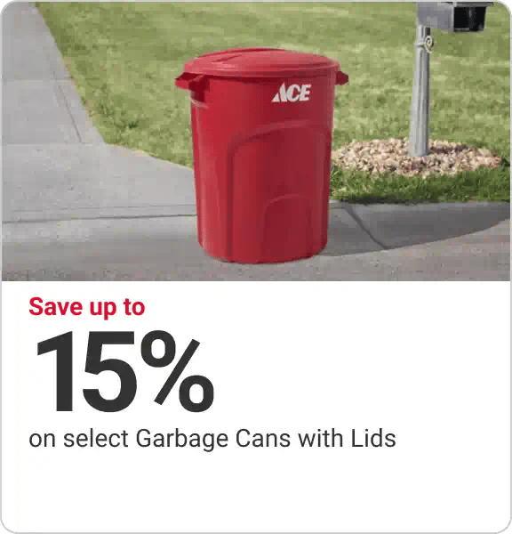 Save up to 15% on select Garbage Cans with Lids